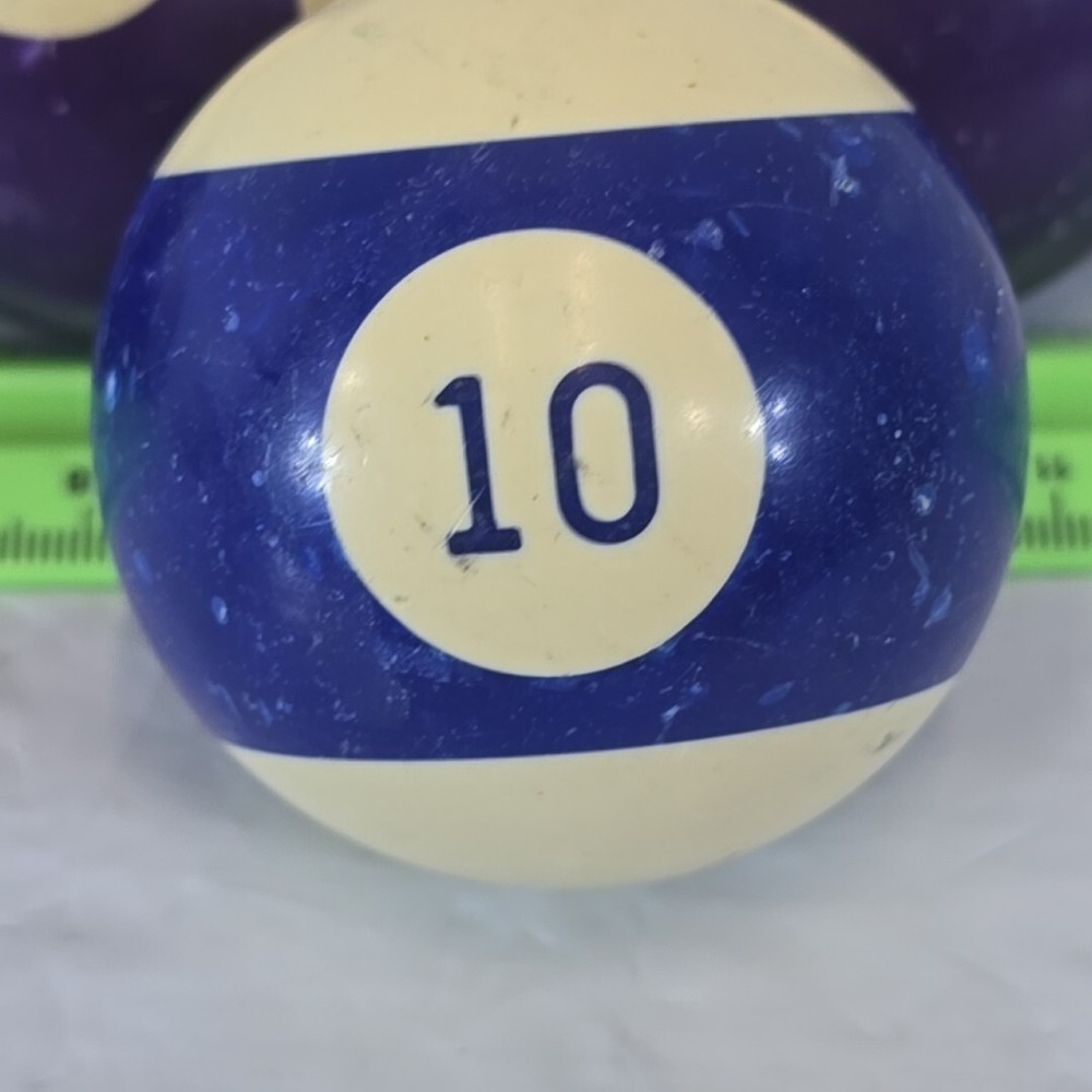 8 Vintage Replacement Pool Billard Balls 2 1/4" Diameter Vertical Stripes