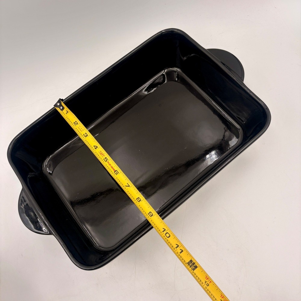 Black White Courtly Check Checkered Stoneware Rectangular Baking Casserole Dish