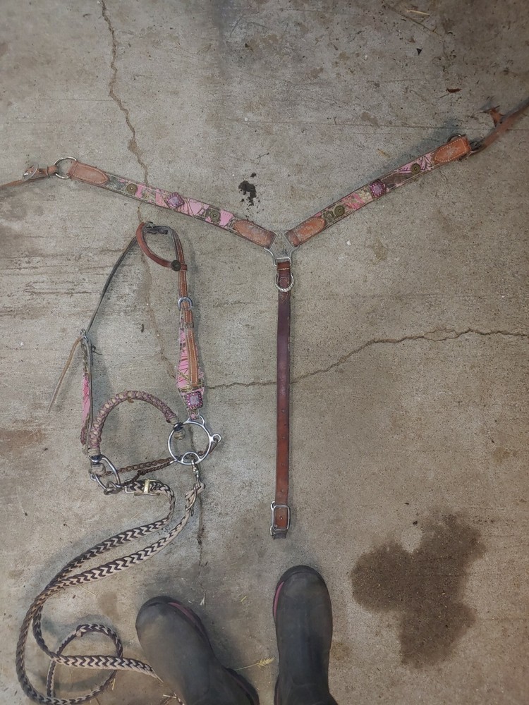 Tack set pink camo