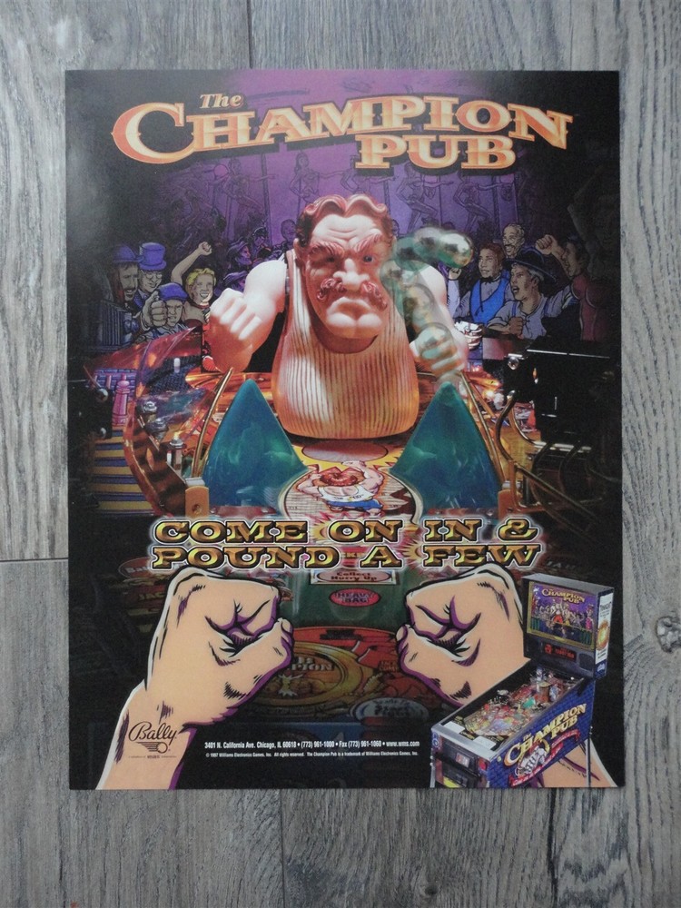 Champion Pub Pinball Machine Flyer Original Brochure