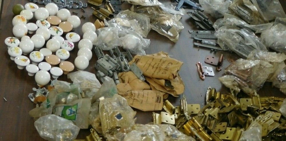 2500+ PIECES! NOS 60's & 70's Vintage Kitchen Cabinet Hardware Hinge Pulls Misc