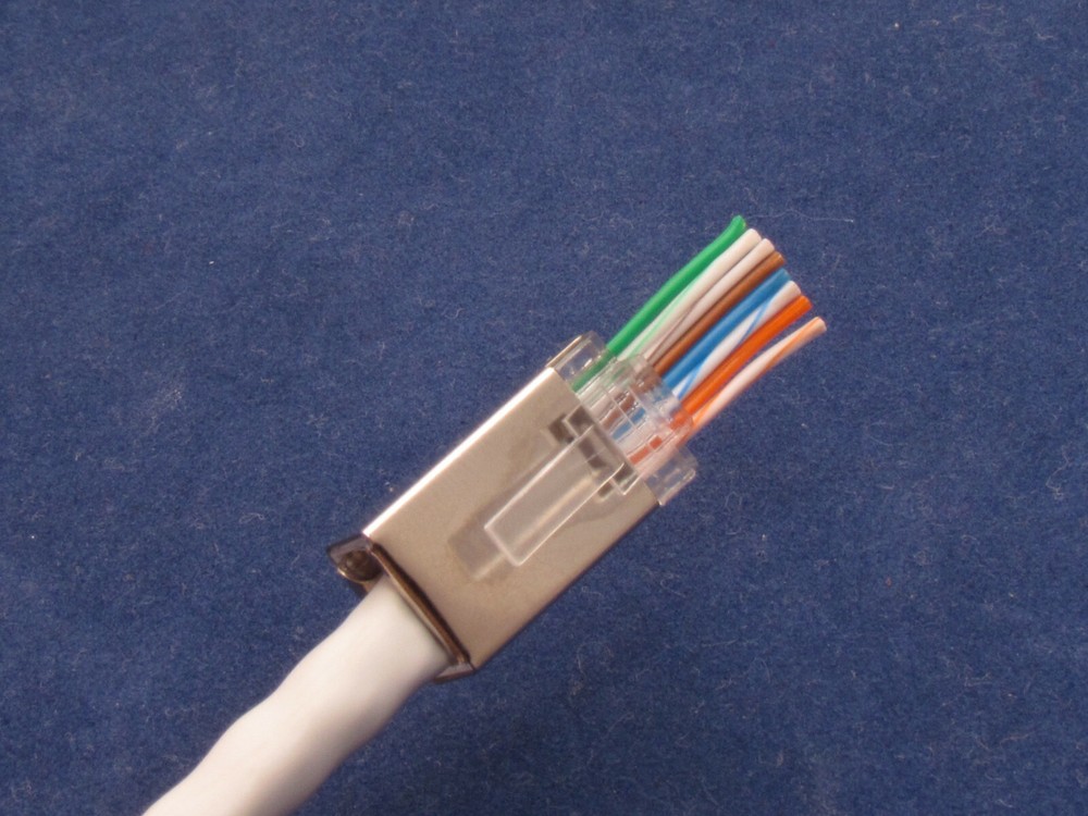 1000 CAT5e RJ45 Network Shielded Modular Plug 8P8C Connector End Pass Through