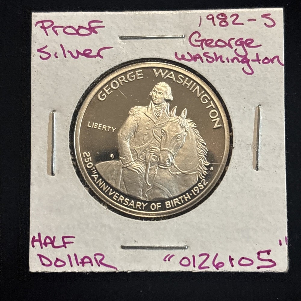 1982-s George Washington Silver Half Dollar Proof “0126105” 50C