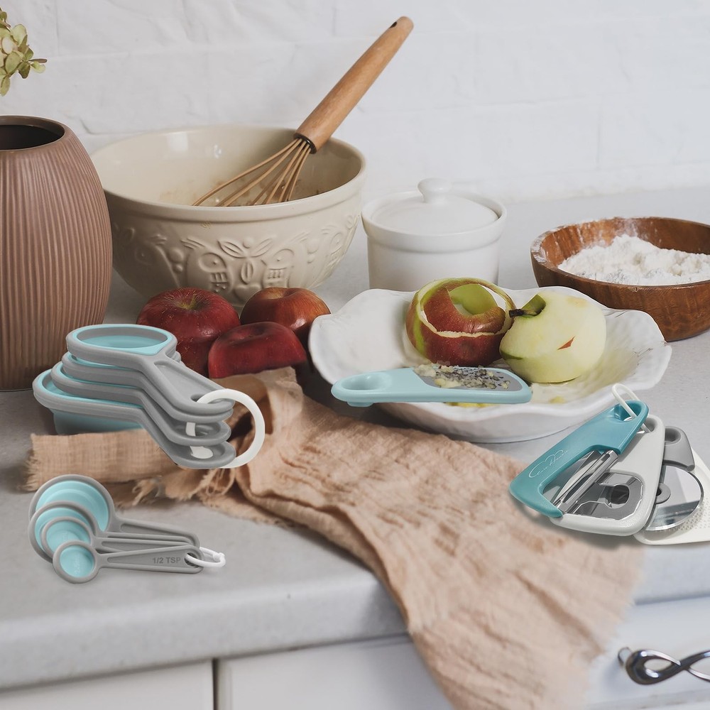 Kitchen Gadgets Set 13 Piece, Space Saving Cooking Tools Includes Cheese Grat...