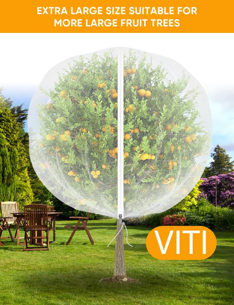 Fruit Tree Netting for Cicadas - with 2Pcs 6Ftx5.3Ft Zipper&Drawstring Protec...