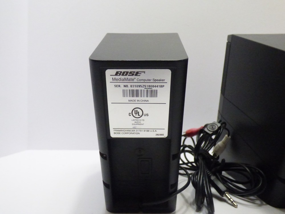 Bose MediaMate Computer Speaker Pair WITHOUT AC Adapter Tested & Works