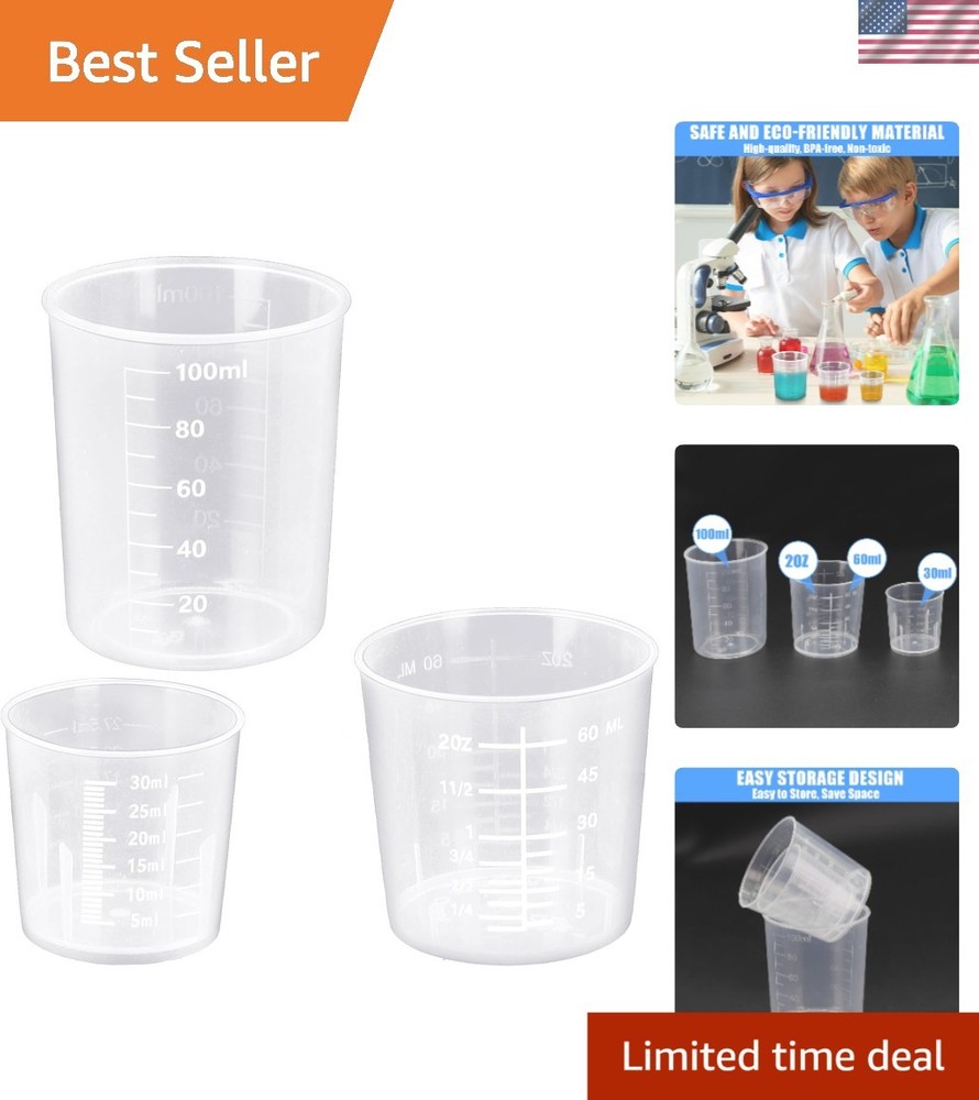 Eco-Friendly 3 Pack Measuring Cups: Non-Toxic, Easy to Store & Readable Design