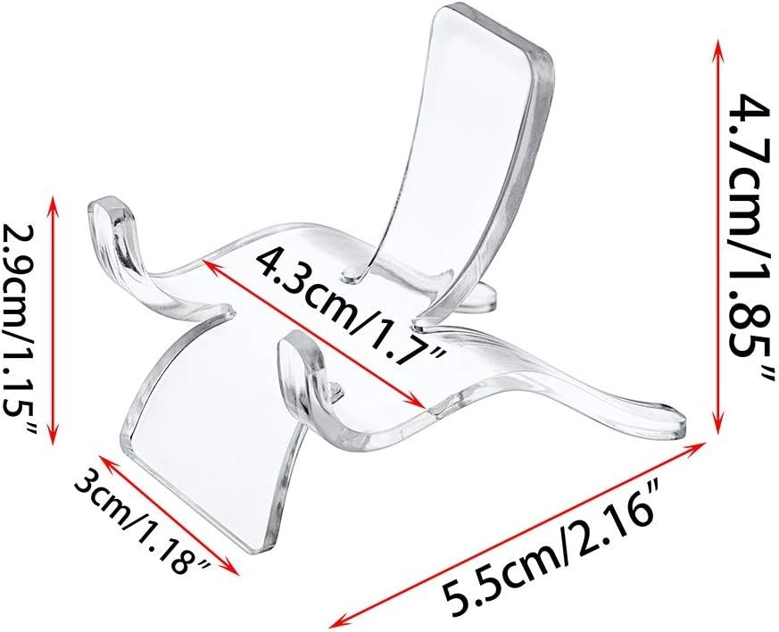 10 Packs Acrylic Triangle Display Holder Clear Plastic Display Easel Stands