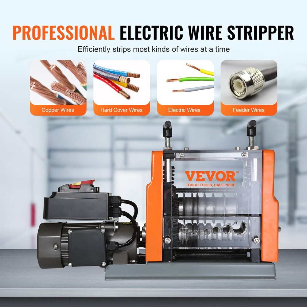 Electric Cable Stripping Tool 0.06''-0.98'' Motorized Wire Stripper 60W Fe