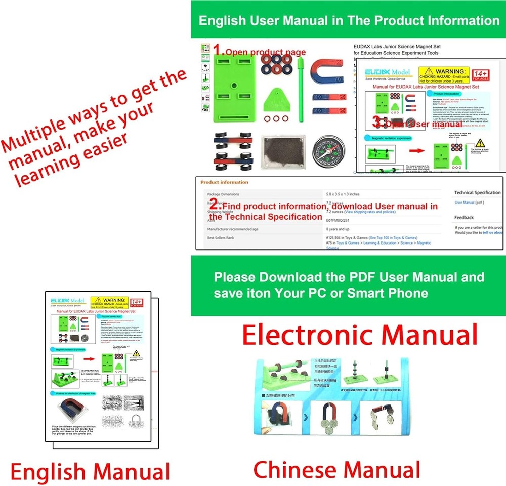 Elementary Science Magnet Kit for Students with Various Magnet Shapes Included