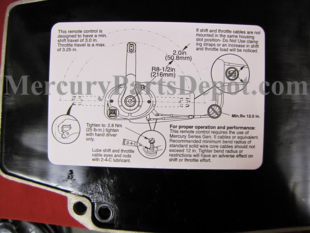Mercury Outboard Panel Mount Remote Control -Gen II - Lock Bar - 883710A02 - New