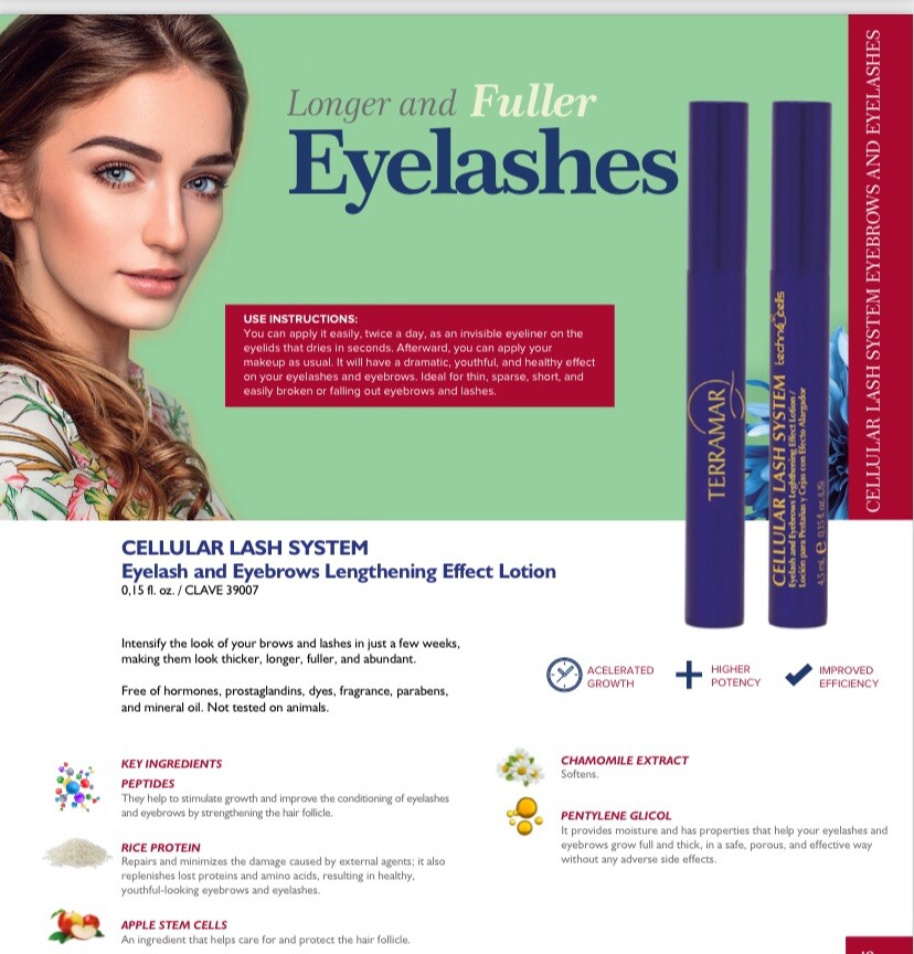 TERRAMAR CELLULAR LASH SYSTEM EYELASH AND EYEBROWS LENGHTHENING EFFECT LOTION