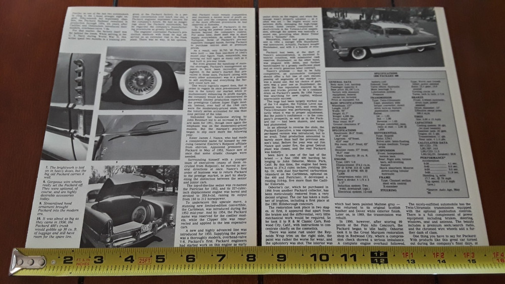 1956 PACKARD 400 ORIGINAL 1992 ARTICLE