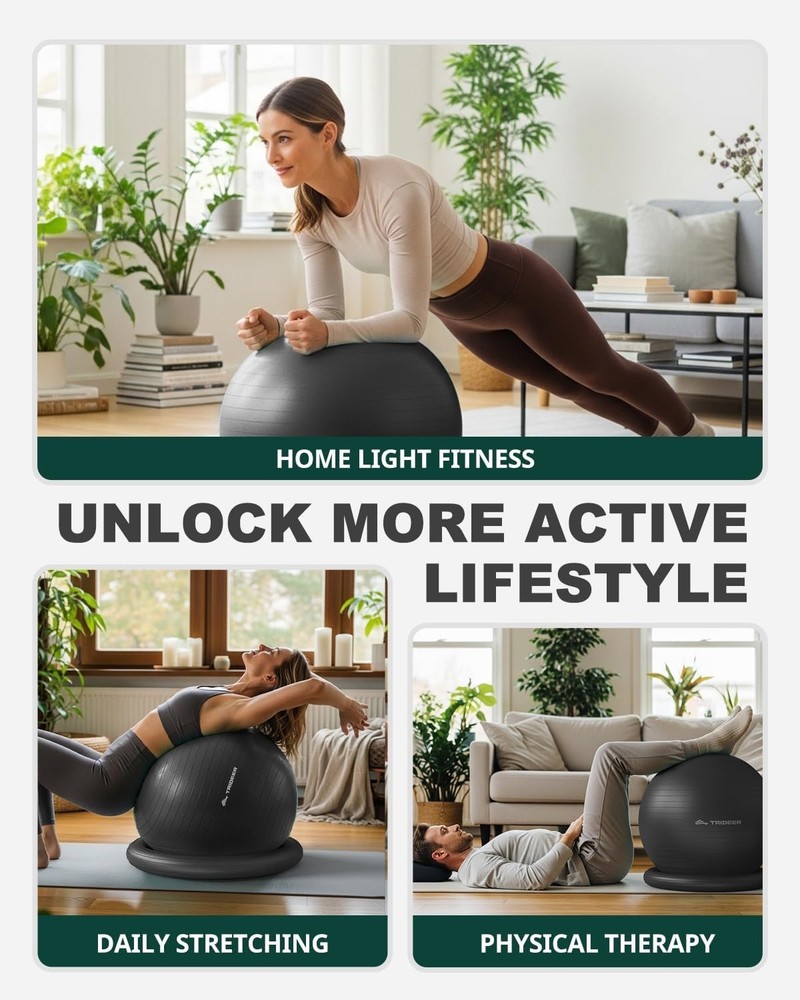 Stability Ball Chair with Base, 65cm Diameter