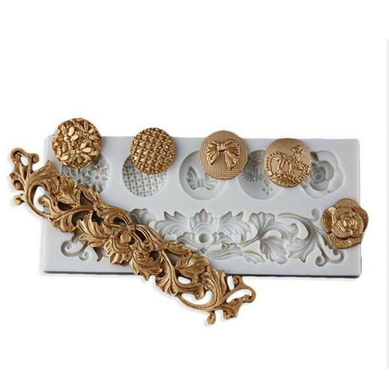 Silicone DIY Cookie Cutters Vintage Embossed Pattern Baking Tool Cake Decoration