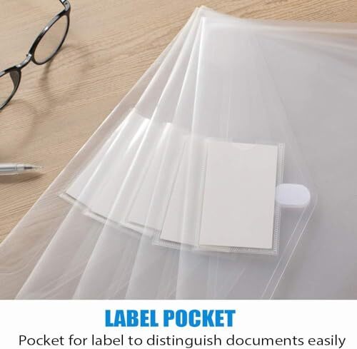 Pack Plastic Envelopes Poly Envelopes, Clear Document Folders US Letter A4 5