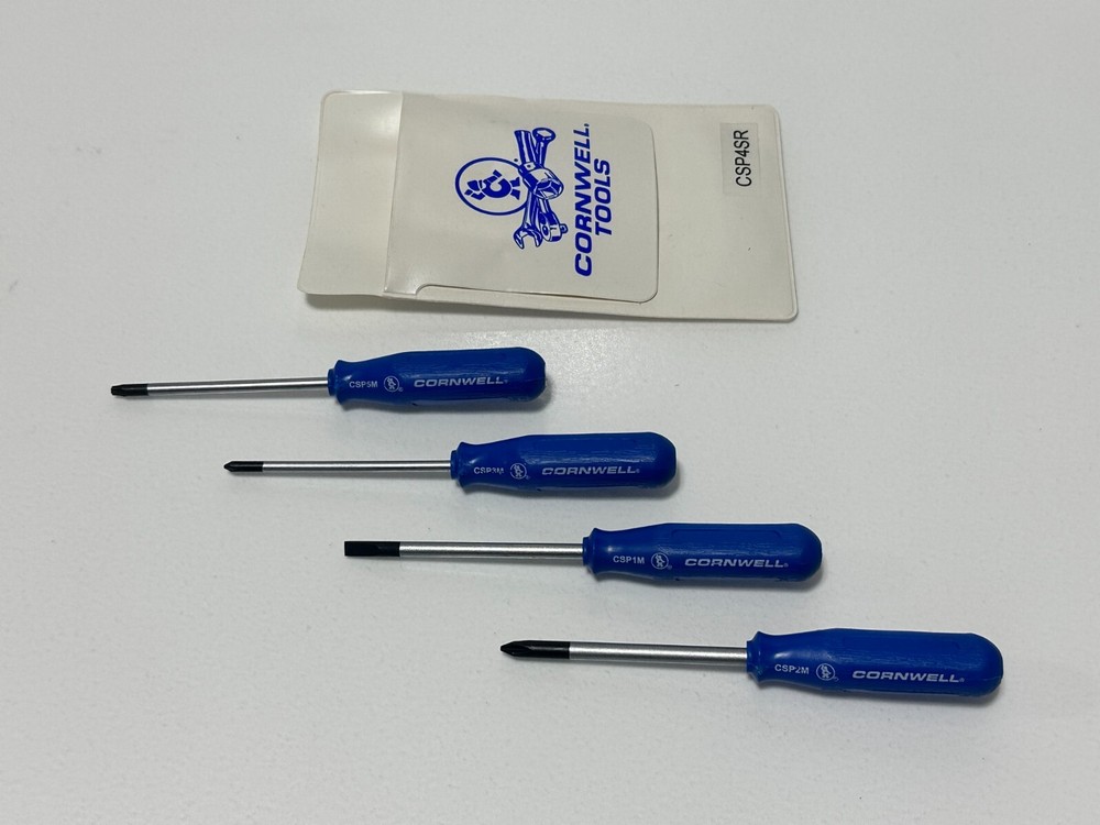 Cornwell Tools ELITE Blue Hard Handle Pocket Screwdriver Set, Phillips Flat Star
