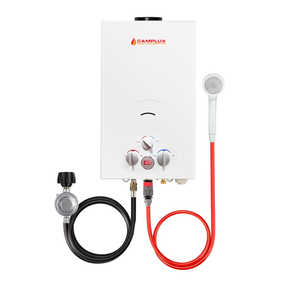 Camplux 10L Tankless Gas Water Heater Outdoor Hot Shower w/10L Pump Kit Optional