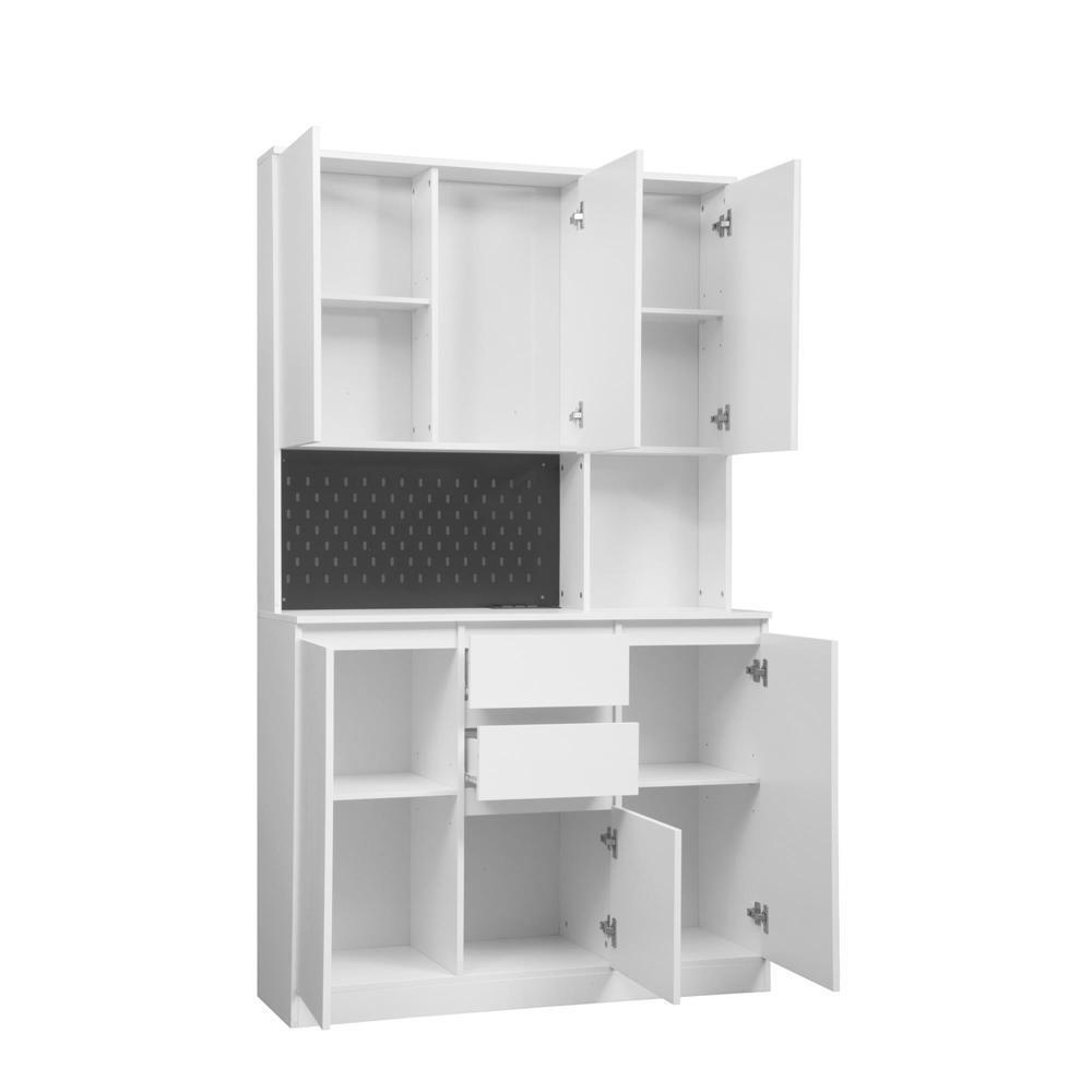 Freestanding Kitchen Storage Sideboard with 3 AC Outlets
