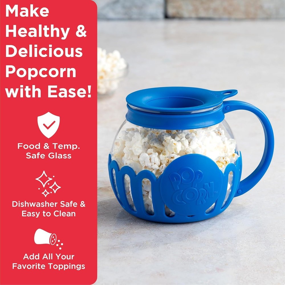 Ecolution 1.5-Quart Micro-Pop Microwave Popcorn Popper in Temperature Safe Glass