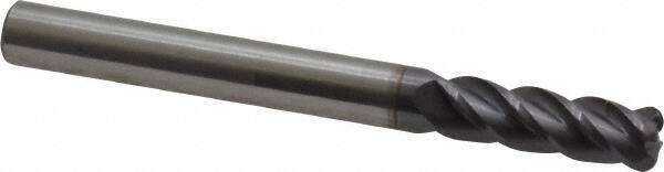 Accupro 1/4" Diam 4 Flute Single End Solid Carbide 0.06" Corner Radius End Mi...