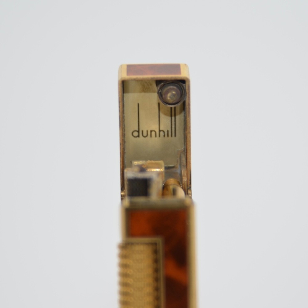 Dunhill Rollagas Lighter Laquer-Brown Shell-Ultrasonically cleaned_Working