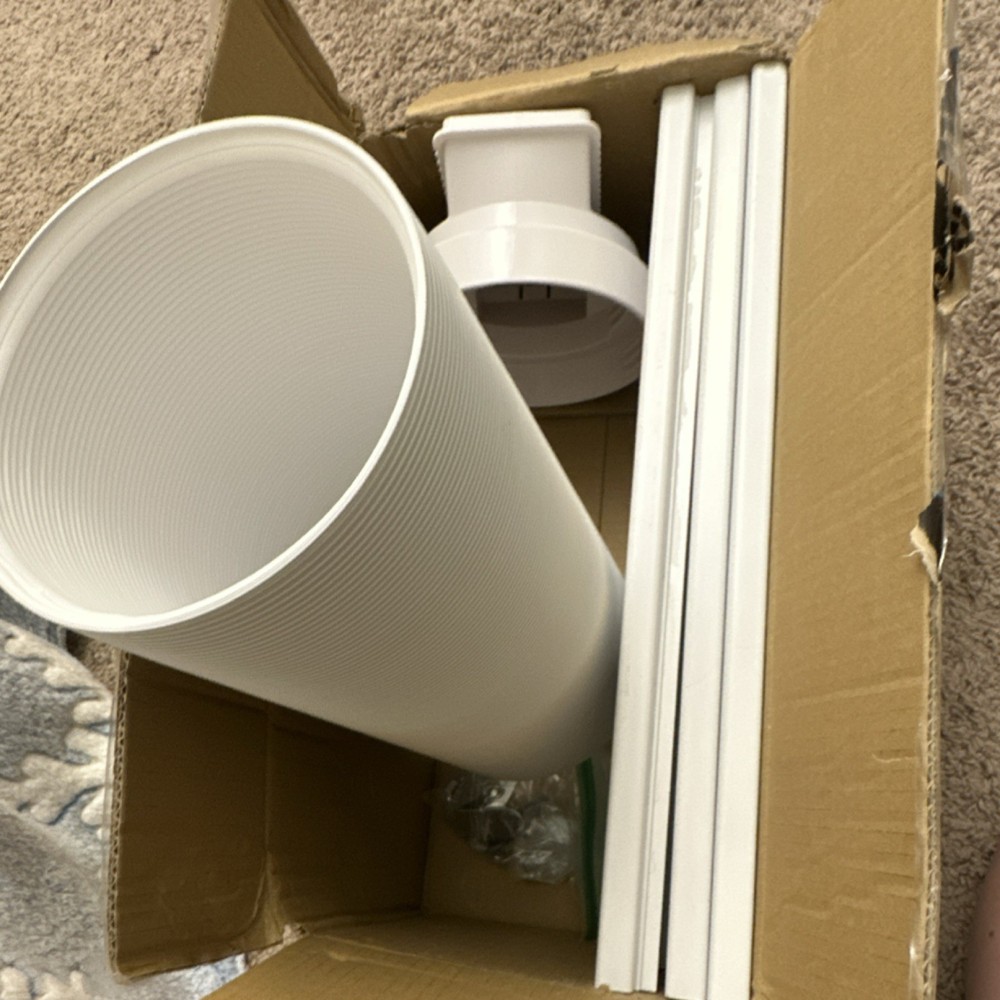 Portable Air Conditioner Window Vent Kit, White Plastic, Single Hose