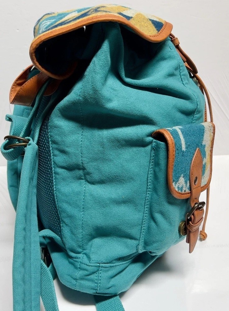 New Pendleton SUNSET PASS Southwestern TURQUOISE Drawstring Backpack Rucksack