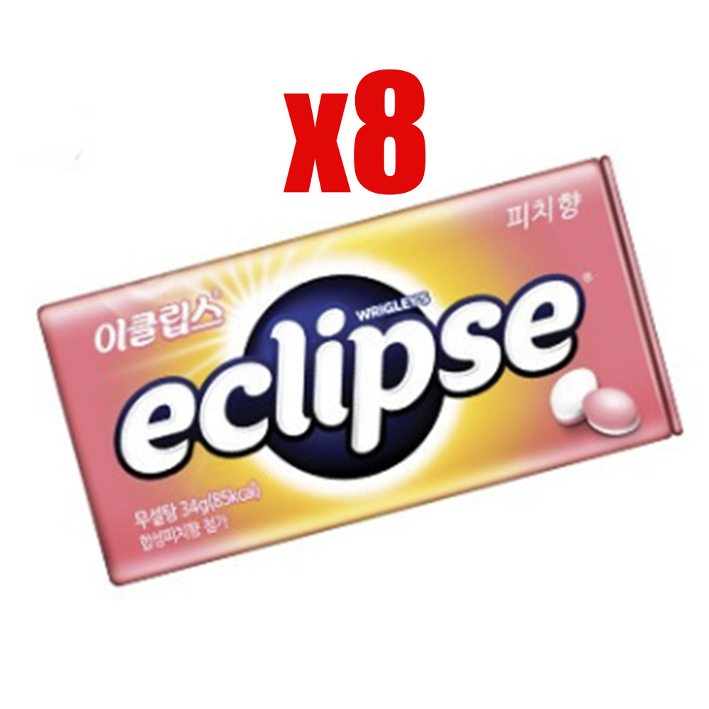 ECLIPSE Peach Flavored Candy 34g x 8 Tin Case Candy Korea MD