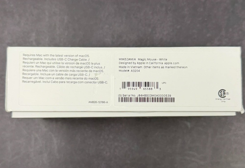 Apple Magic Mouse USB-C Multi-Touch White MXK53AM/A A3204