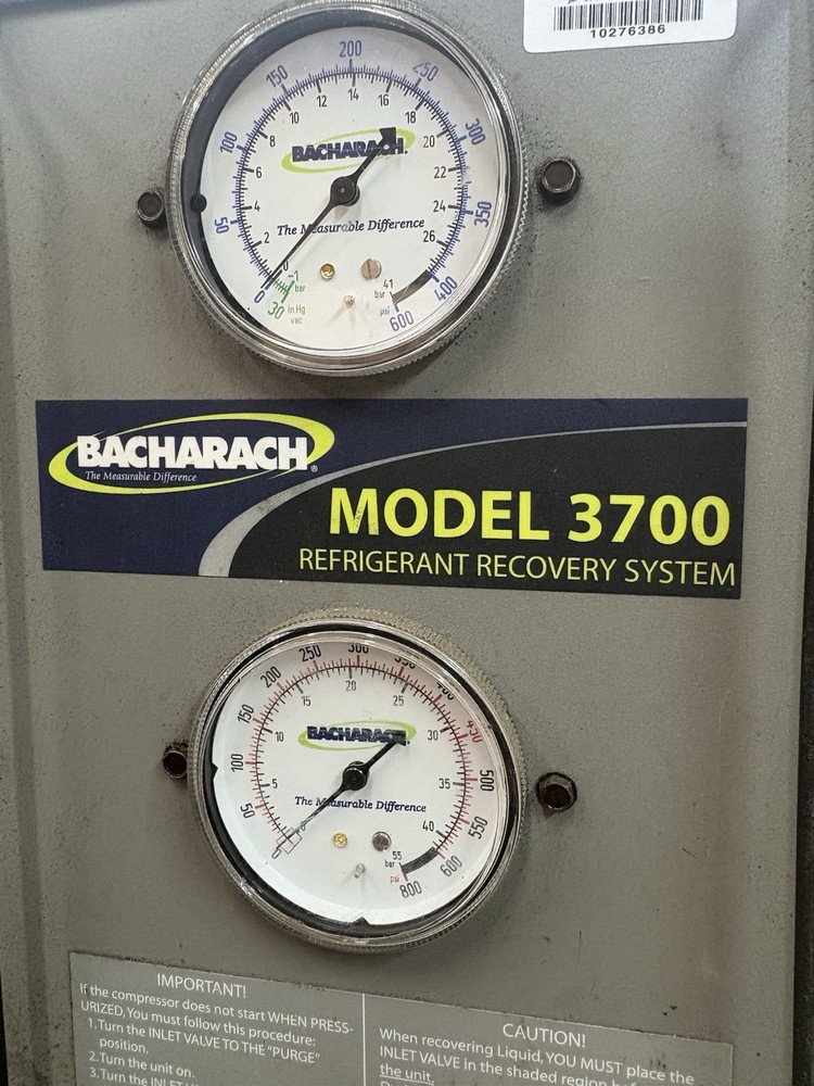 Bacharach Model 3700 Refrigerant Recovery System. ￼