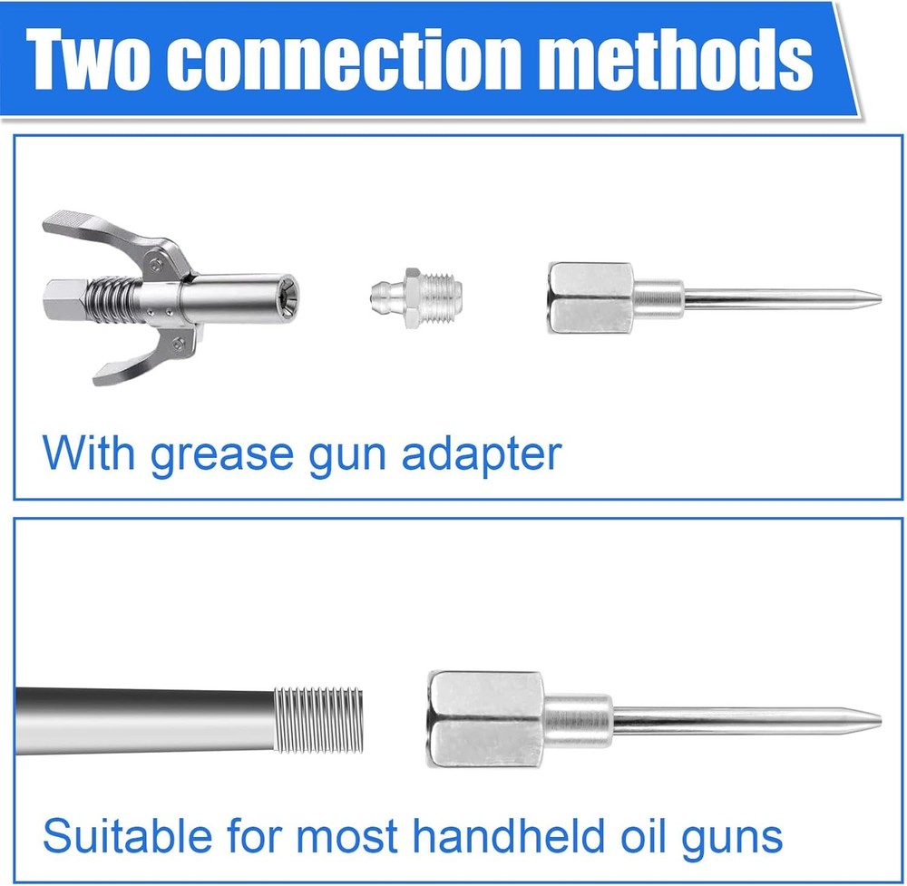 6pcs Grease Gun Accessory Set, Including 3 Grease Needle Nozzle 2 Grease Needle