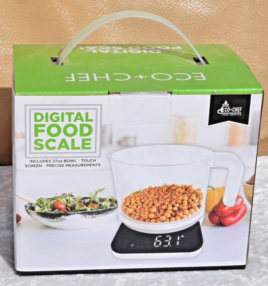 Eco +Chef Kitchen Digital Food Scale + 27 oz Bowl