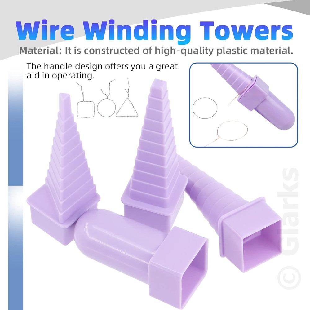 8Pcs Wire Looping Tool Set Including Wire Looping Mandrel, 6 in 1 Bail Making Pl