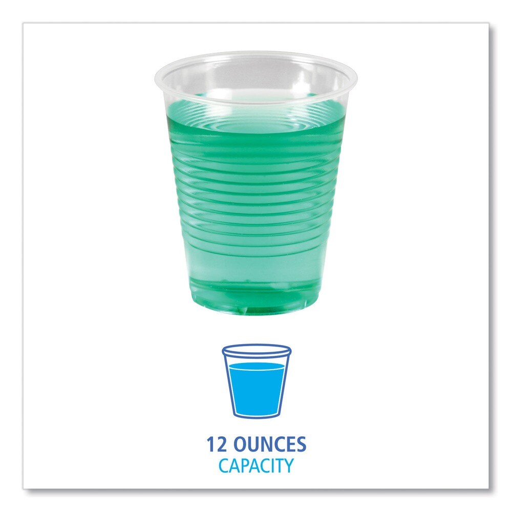 Boardwalk TRANSCUP12CT 12oz Plastic Cold Cups - Translucent (1000/CT) New