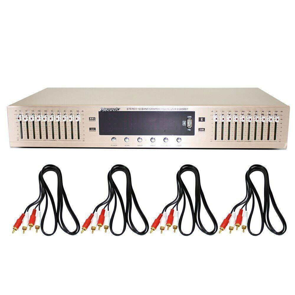 HIFI HD Stereo Built-In USB Bluetooth StageEqualizer Dual 10 Segments EQ-898 220