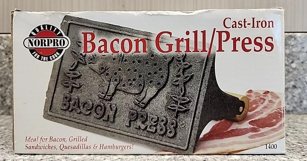 Norpro Cast-Iron Bacon Grill/Press Quality For The Cook 1400