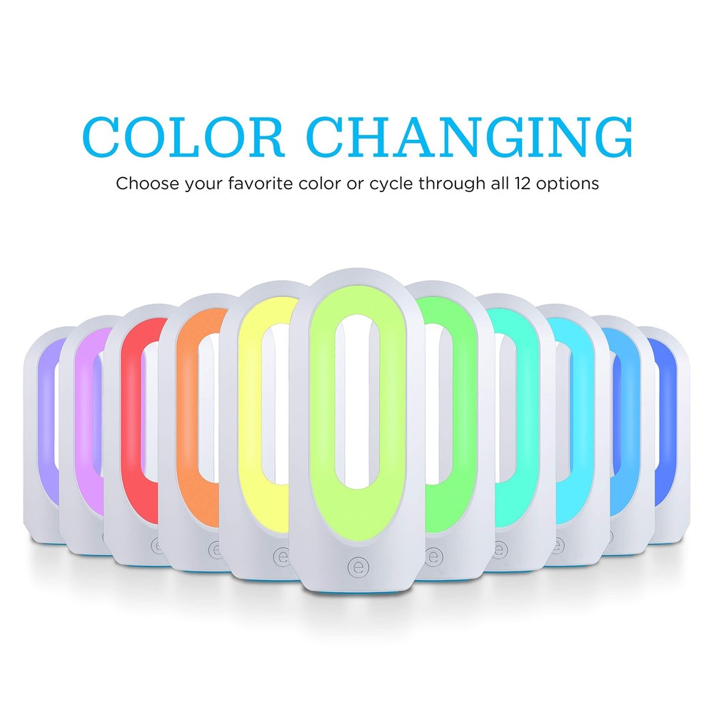 Enbrighten Color Changing LED Lamp, Modern Night, Small, White/Multicolor