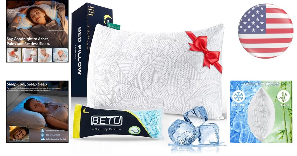 Cooling Pillow - Shredded Memory Foam for a Refreshing Sleep Experience