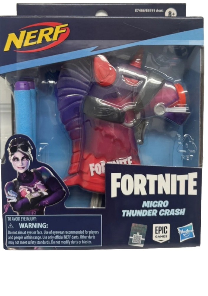 New Nerf MicroShots Fortnite Micro Thunder Crash Blaster, Includes 2 Nerf Darts
