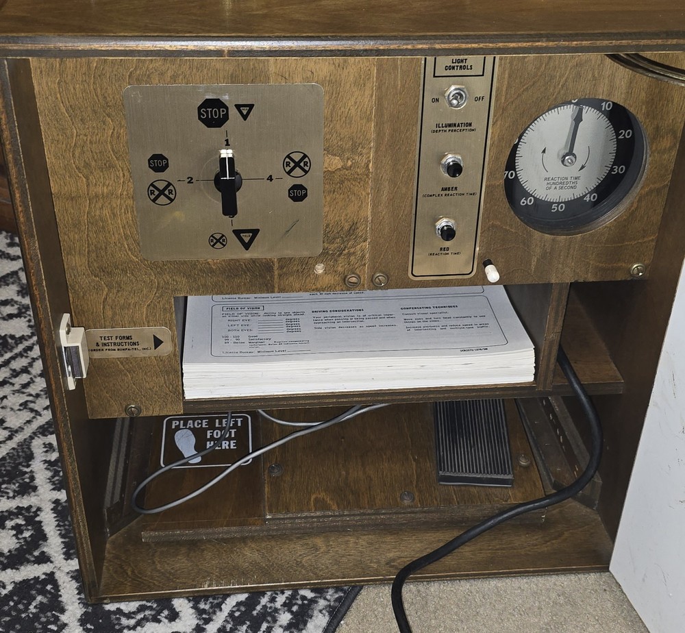 Vintage Driver's Ed Bumpa-Tel Instructo Clinic Psychophysical Testing Machine!