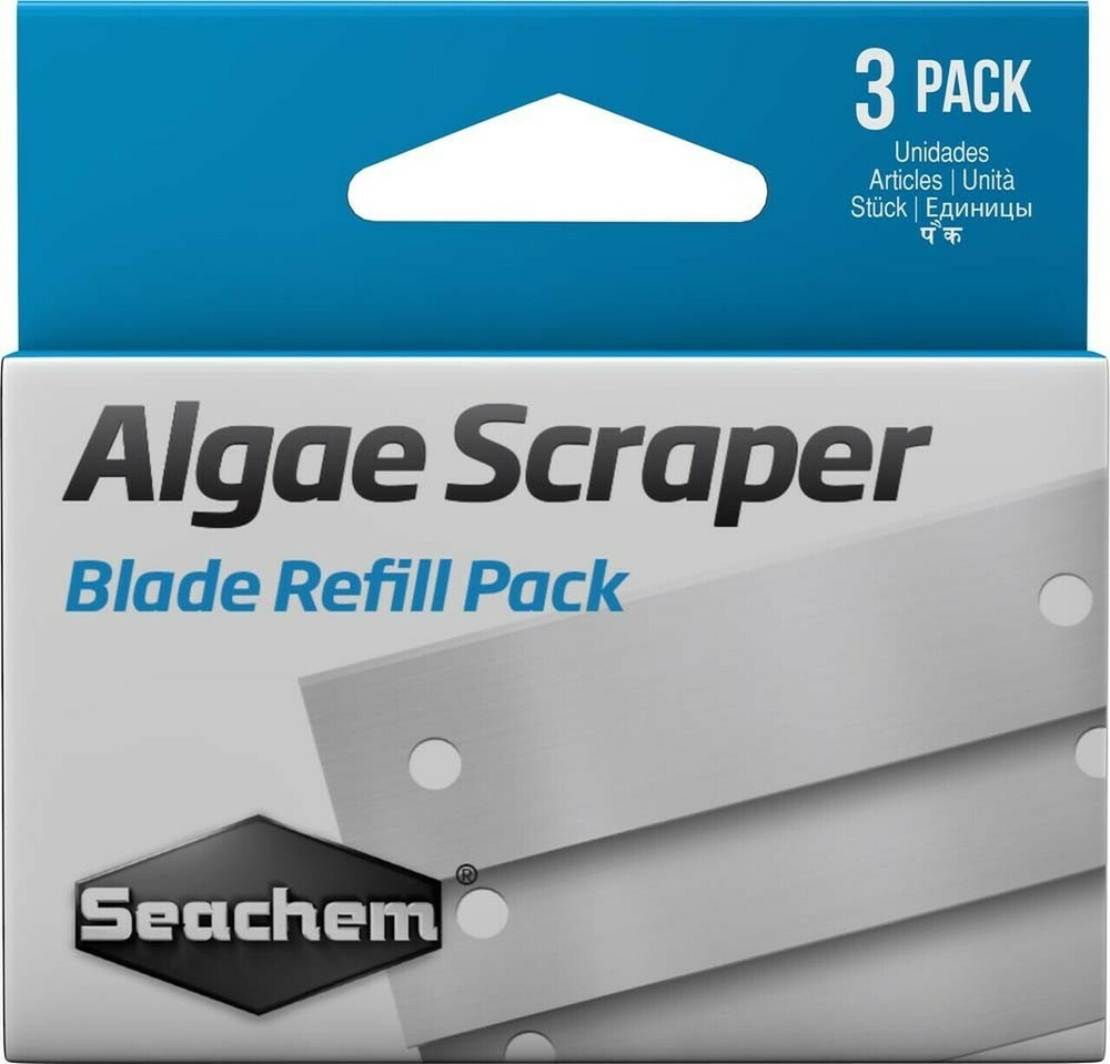 SEACHEM ALGAE SCRAPER REPLACEMENT BLADE REFILLS - 3 per PACK for AQUARIUMS