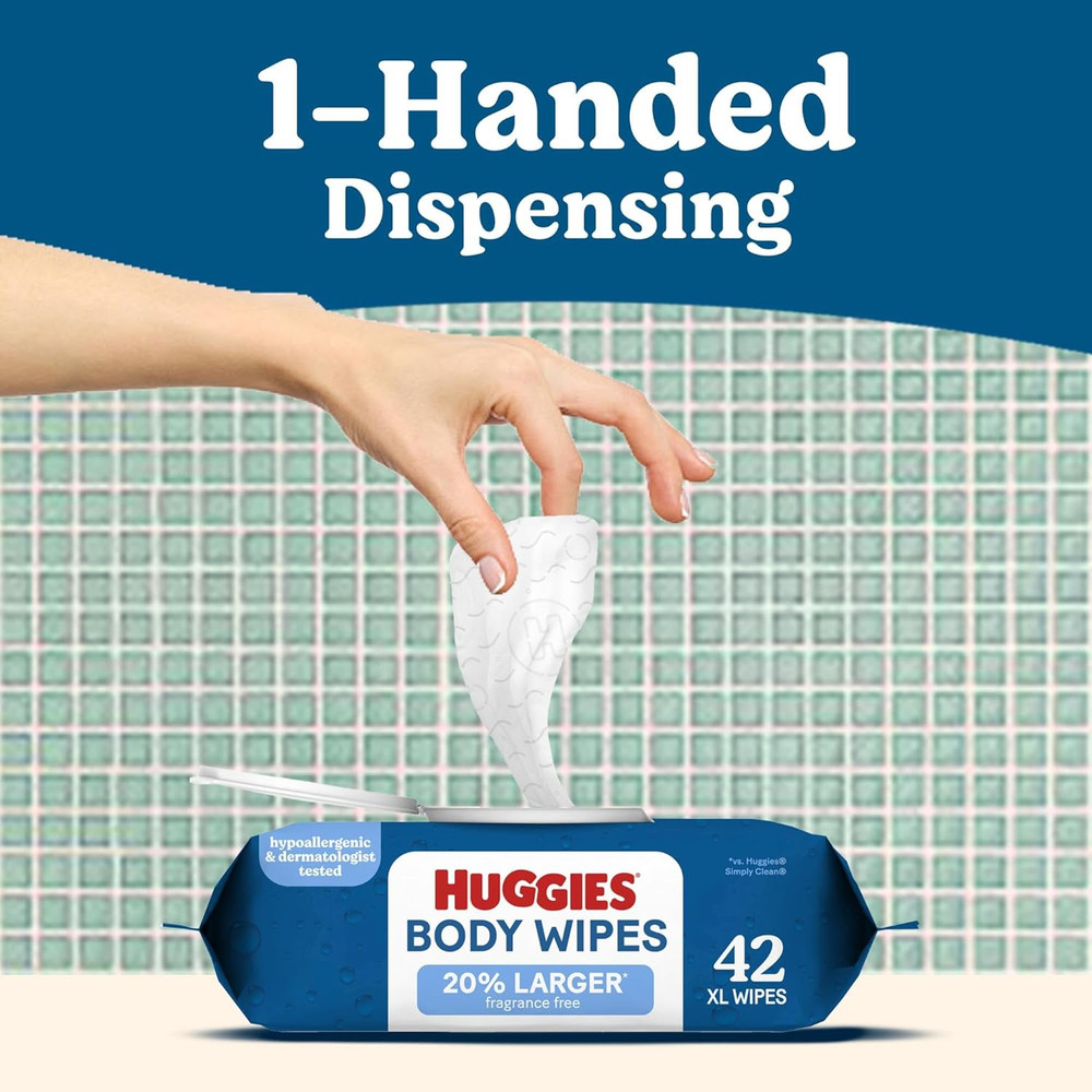 Extra Large Unscented Wipes, 1 Flip-Top Pack, 42 Count