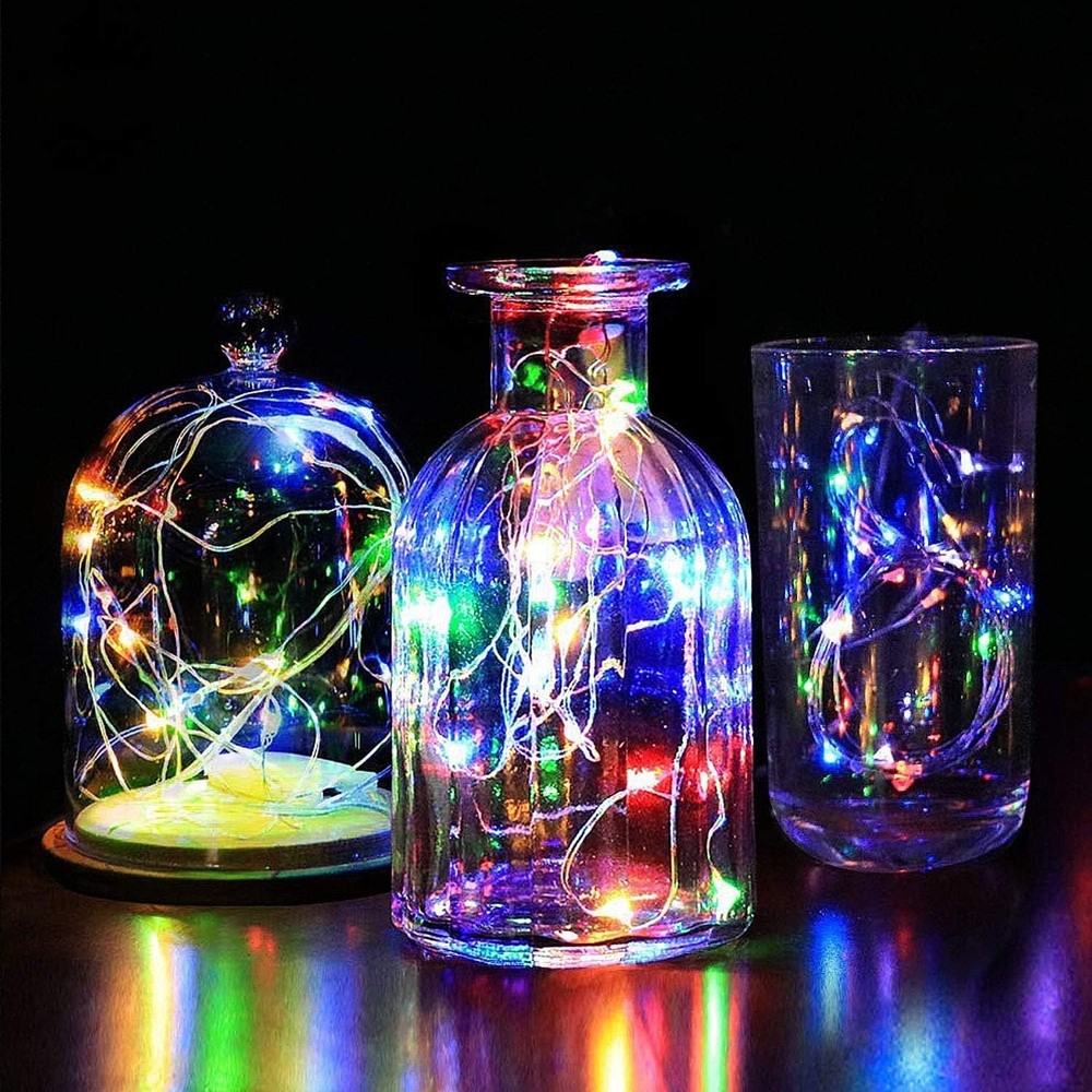 2Pack Solar String Lights 200 LED 66FT Copper Wire Waterproof 8 Modes Multicolor