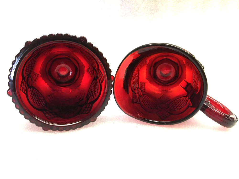 1876 Cape Cod Ruby by AVON Creamer & Open Sugar