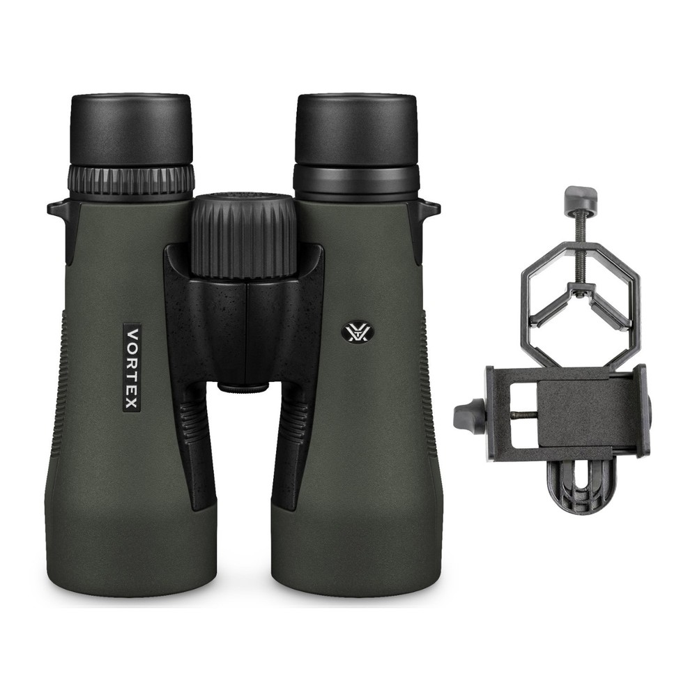 Vortex Diamondback 12x50 Binoculars with Smartphone Adapter Bundle