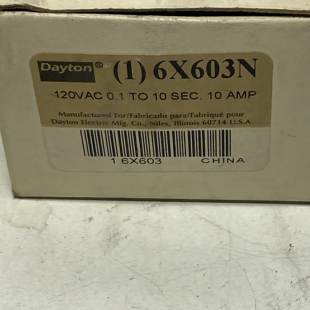 DAYTON TIME DELAY RELAY # 6X603N