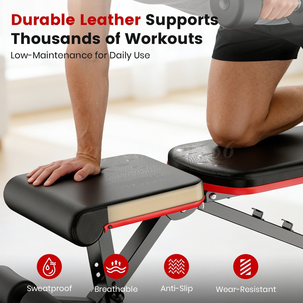 700LBS Adjustable Foldable Weight Bench Home Gym Strength Training Workout Bench