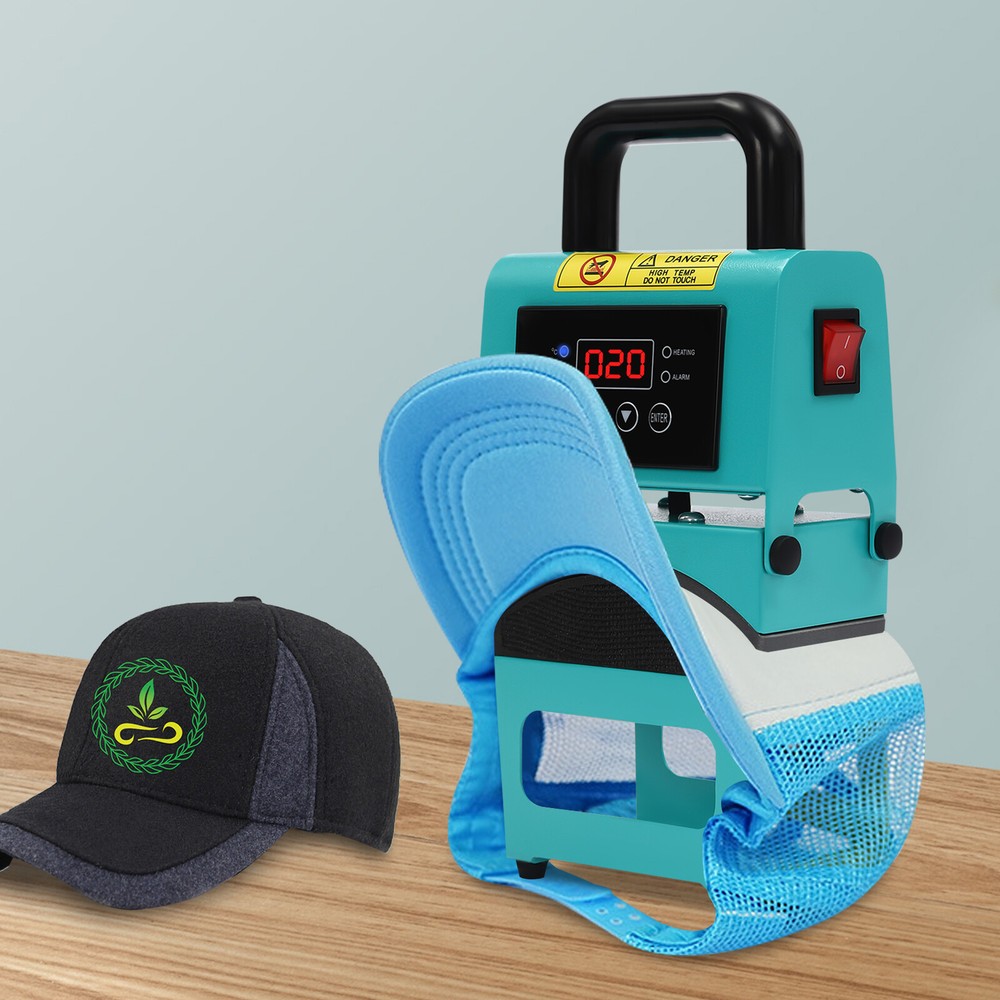 Portable Cap Press Machine 350W Heat Press Machine for Caps Mini Easy Hat Press