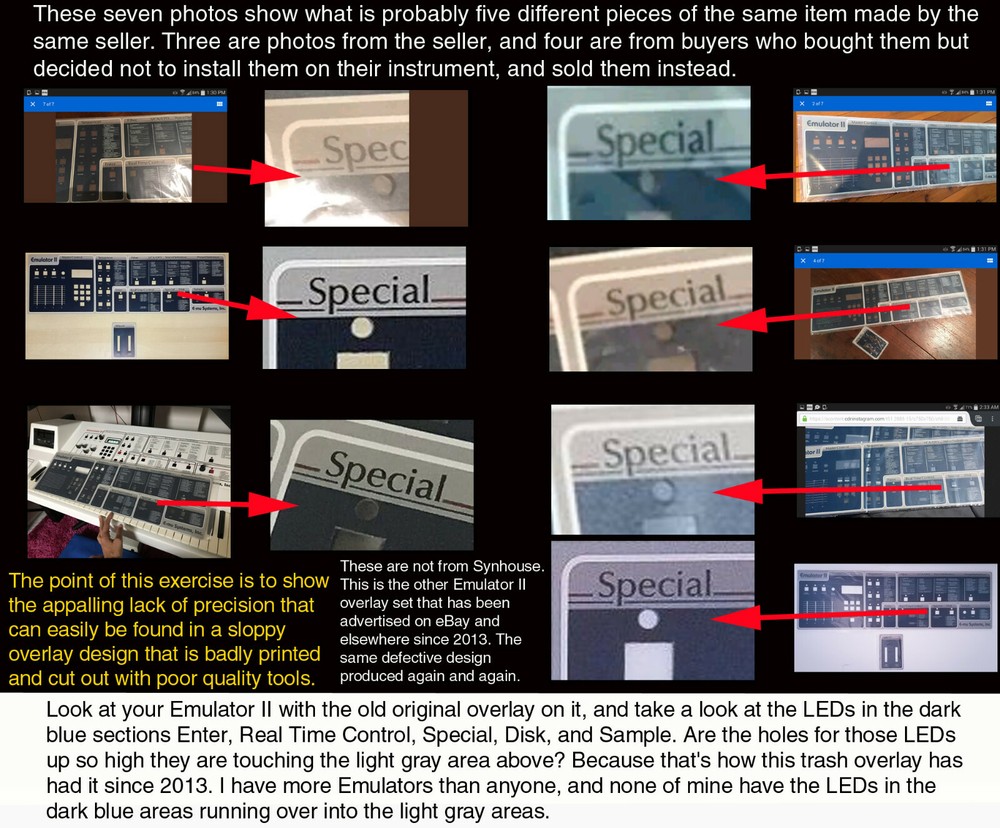 WORLD'S FIRST E-mu Emulator II+ HD Replacement Main Control Panel Overlay NEW!